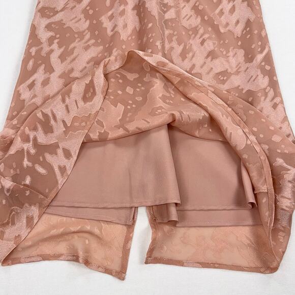 Anthropologie Hutch Women's Kinsey Burnout Midi Slip Dress Size 12 Blush - Picture 9 of 16